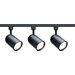Three Light Bullet Cylinder Track Light Kit in Black