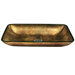 Rectangular Gold and Copper Tempered Glass Vessel Sink