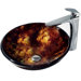 Tortoise Glass Vessel Sink and Round-Edged Faucet Set
