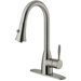 One Handle Single Hole Pullout Spray Kitchen Faucet with Deck Plate