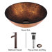 Russet Glass Vessel Sink with Faucet in Oil Rubbed Bronze