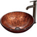 Mahogany Moon Vessel Sink with Faucet