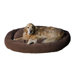 Microfiber Bagel Dog Bed in Brown