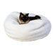 Sherpa Puff Ball Pet Bed in Natural Sherpa