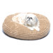Round Plush "Button" Pet Bed in Beach