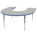 60" x 66" Horseshoe Shaped Adjustable Activity Table in Gray
