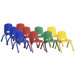 10" Plastic Stack Chair With Matching Painted Legs (Set of 10)