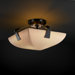Tapered Clips Porcelina 14" 2 Light Semi Flush Mou