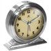 Brushed Nickel Metal Alarm Clock With Cream Face
