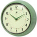 Retro Round Metal Wall Clock In Green