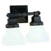 13" W Bungalow White Alabaster Swirl Two Light Wall Sconce