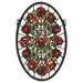 Tiffany Nouveau Oval Rose Garden Stained Glass Window