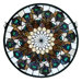 Deco Tiffany Nouveau Peacock Feather Medallion Stained Glass Window