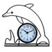 Silhouette Dolphin Table Clock