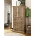 Down Home Kitchen Organizer Cabinet in Distressed Oatmeal Finish