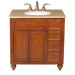 Mary 36" Bathroom Vanity in Chocolate Brown with Marble Top