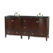 Corona 72" Double Bathroom Vanity in Polished Dark Brown with Granite Top