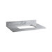 37" Marble Vanity Top for Rectangular Undermount Sink with Backsplash in Carrera White