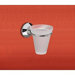 Ascot Frosted Glass Toothbrush Holder with Chrome Holder