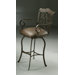 Athena Swivel Barstool with Arms with Florentine Coffee Fabric in Autumn Rust