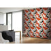 Ystavat Wallpaper in Orange and White by Maija Louekari