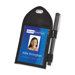 Badge Holder,w/Pen Loop, Second Pocket, 2-1/4"x3-12", Black