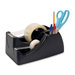 Heavy-Duty Tape Dispenser, Holds 2" Roll and 3/4" Roll, Black