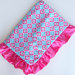 Ikat Diamond Pink Ruffle Blanket