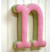 "n" Fabric Letter in Pink / Green