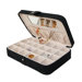 Renee Sectioned Sueded Jewelry Box in Black