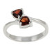 Sterling Silver Trillion-cut Garnet Ring