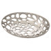 Handmade Decorative Crocodile Skin Plate in Bright Silver