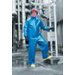Blue 30" Chem Tech� II 0.4 mm Neoprene And Polyester Flame Resistant Chemical Protection Jacket With Hand Cemented Seams, Detachable Hood, X-Large Stand Up Collar, Raglan Sleeves And Underarm Reinforcement