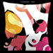 Ham and Eggs Yellow and Orange 18" Square Satin Pillow