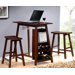 Minibar with Two Stools in Walnut
