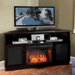 61" TV Stand with Curved Electric Fireplace