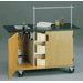 60" W Mobile Science Lab Station with Black HPL Top and Tray Storage