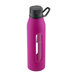 22 Oz Classic Glass Water Bottle with Black Lid and Jacket in Fuchsia
