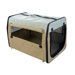 Zippered Easy Carry Pet Carrier in Khaki and Grey