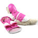 Two Tone Dog Raincoat with Removable Hood in Pink and White