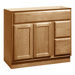 Bostonian Series 36" x 21" Red Oak Bathroom Vanity with Right-Side Drawers in Honey Oak Finish