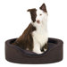 Faux Suede Oval Cuddler Dog Bed in Brown