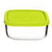 6" Square Container with Green Lid