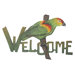The Alejandro de Esesarte  Perky Parrot Steel Welcome Sign