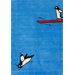 KinderLOOM Flying Penguins Sky Kids Rug