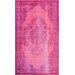 Remade Distressed Overdyed Pink Rug