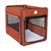 Soft-Sided Dog Crate with Mat in Brown