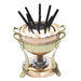 M'tradition Cupretam Tinned Copper Fondue Set with Bronze Handles
