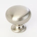 Round Cabinet Knob with Cylindrical Base in Satin Nickel