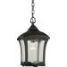 9" One Light Outdoor Post Lantern with Umber Linen Shade